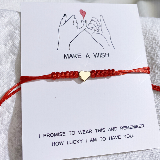 heart bracelet Handmade Love Heart Charm Bracelet Red Rope Thread String Bracelets For Men Women Couples bracelet jewelry