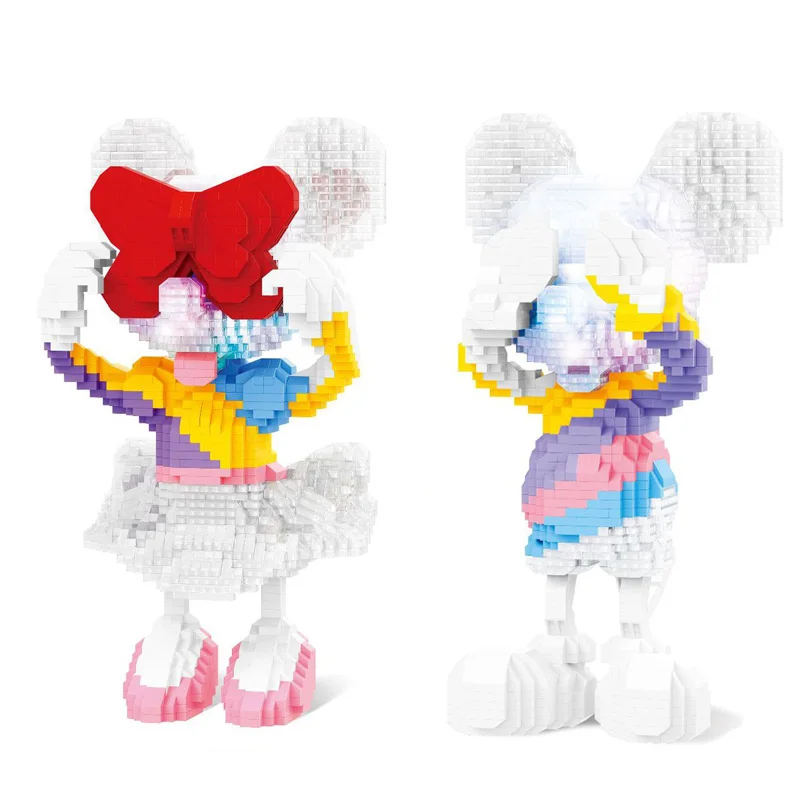 Classic Mickey Mouse Micro Building Blocks Steamboat Willy Disney Blindfold Minnie Mouse Mini Mattoni Figure Giocattoli Per Regalo