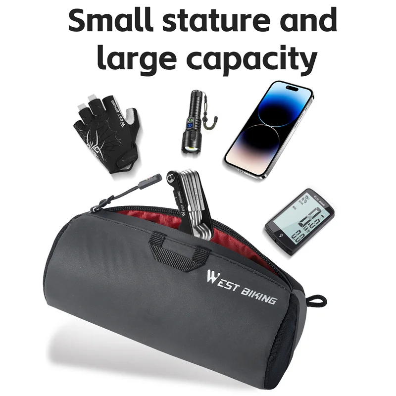 WEST BIKING Borsa da manubrio riflettente per bicicletta Borse a tracolla portatili multiuso per ciclismo MTB bici da strada scooter telaio tubo - immagine 6