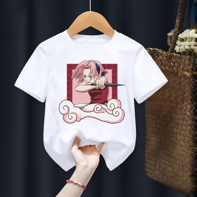 Summer Anime Naruto Children T-Shirt Kawaii Cartoon Print Tshirt Casual Short Sleeve Cotton Top Kid Boy Girl Clothing Baby Tee 4