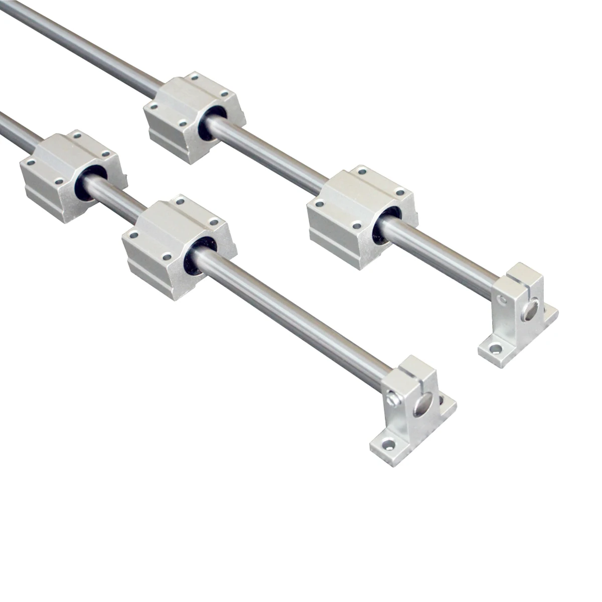 2Pcs Linear Shaft 4Pcs SCS8/10/12/16UU Linear Bearing Blocks 4Pcs SK8/10/12/16 Bearing Support