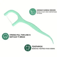 100 Count Floss Mint Flavored Toothpicks Cleaning Soft Floss for Teeth Cleaning, Oral Cleaning，table Decoration & Accessories 3