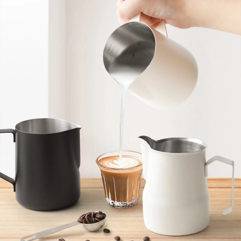 Coffee Milk Frothing Pitcher Cup 420ml/14oz Stainless Steel Coffee Frother  Cup