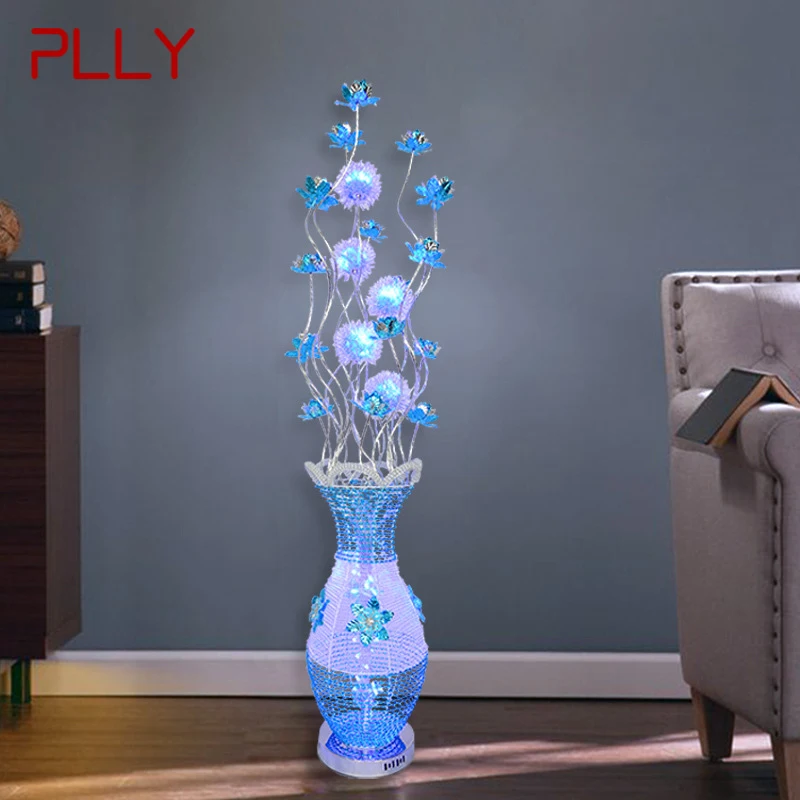 

PLLY Nordic Blue Floor Lamp Fashionable Modern Living Room Bedroom Hotel Aluminum Wire LED Originality Decorative Light