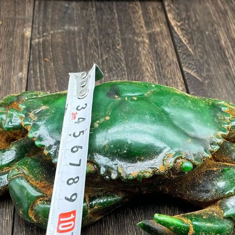 China's Old Jade Carved green Jade Crab 6