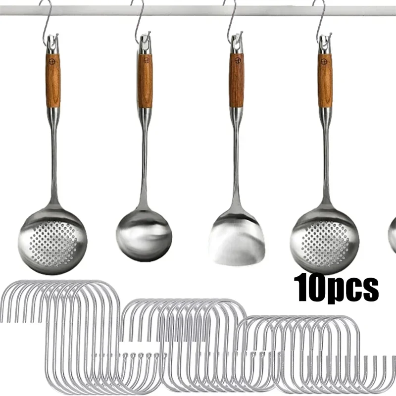 Stainless Steel S Hooks Multipurpose Hanging Hooks For Home Kitchen Bathroom Clothes Bags Towels