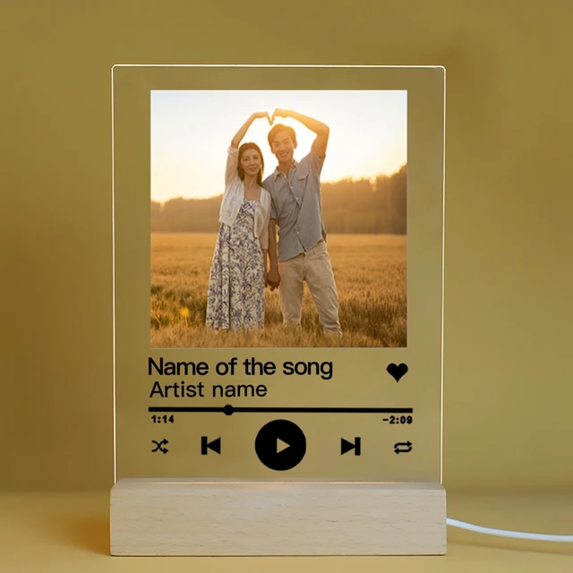 Custom Acrylic Spotify Song Code Photo Frame Wedding Anniversary Gifts for  Couple Men Personalized Picture Frame with Wood Stand - AliExpress