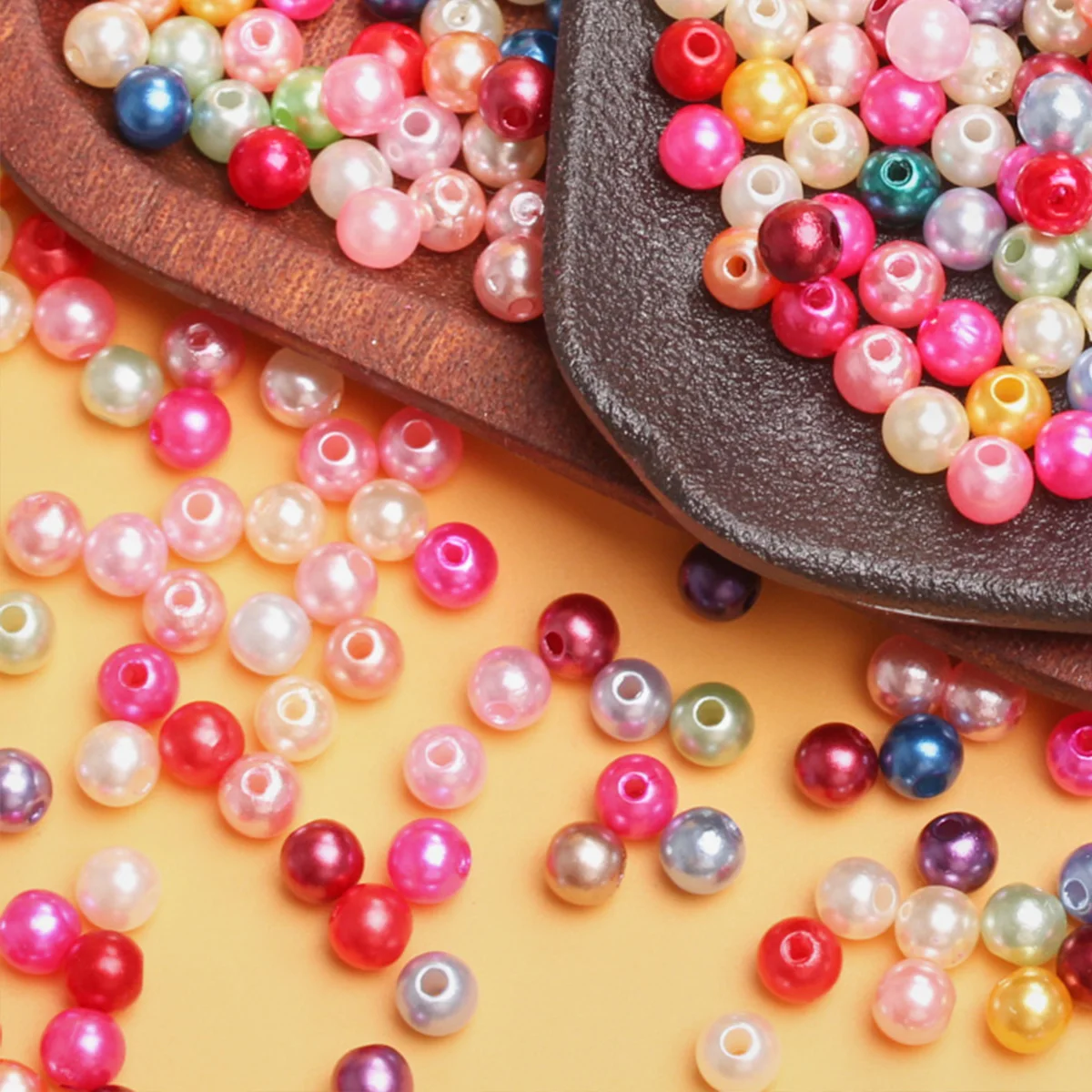 500g/Pack 6mm/8mm Acrylic Round Imitation Pearls Beads For Necklace Bracelet Earrings Spacer Pendant DIY Jewelry Makings