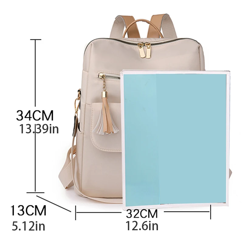 Fashionable women's backpack, adjustable shoulder straps, zipper closure, polyester lining, suitable for various occasions, mult