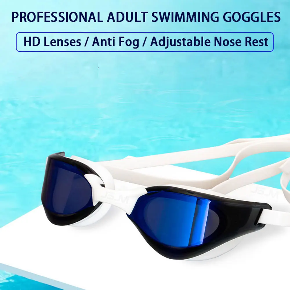 JSJM Adult Professional Anti-Fog HD Swim Goggles UV Protection Swimming Goggles Men Women Adjustable Silicone Swimming Glasses 5