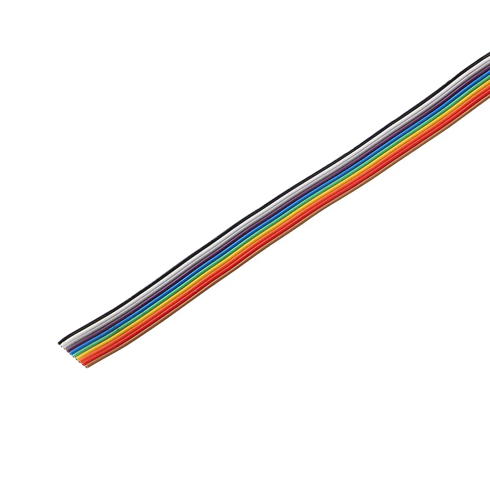 1/3/5Meter 6/8/10/16/18/20/26/34/40P 1.27mm Pitch Flat Ribbon Cable Rainbow DuPont Wire For IDC 2.54mm FC Connector