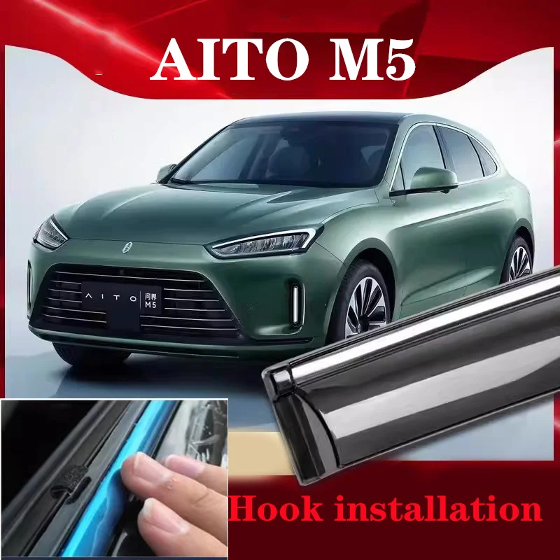 

4pcs Window Visors Rain Guard Windows Rain Cover Deflector Awning Shield Vent Guard Shade Cover Trim For AITO M5 2023 2024