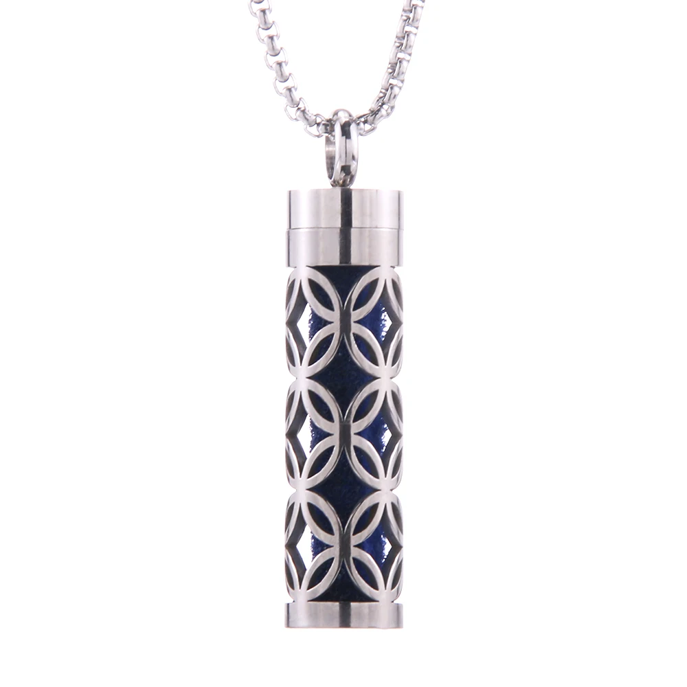 Aromatherapy Diffuser Necklace - Stainless Steel Open Locket with Essential Oil Scent
