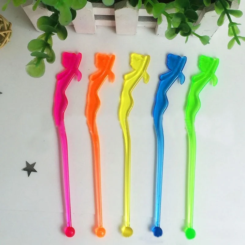 

20Pcs Lady-shaped Cocktail Swizzle Sticks Drink Stirrer Wine Coffee Tea Muddler Puddler Bar Tool Wedding Birthday Party Decor