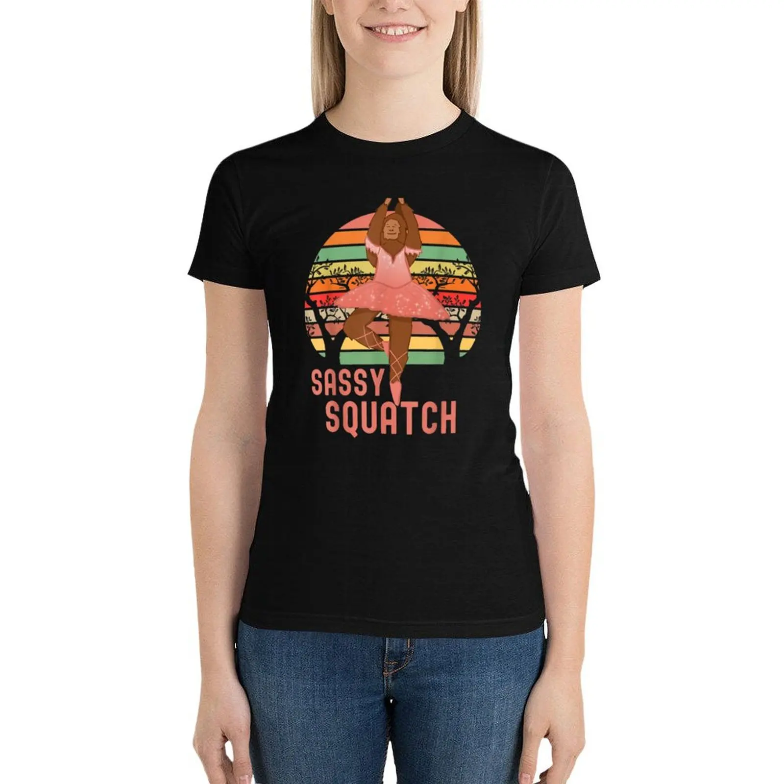 Sassy The Sasquatch T-Shirt animal print shirt for girls oversized Woman clothes