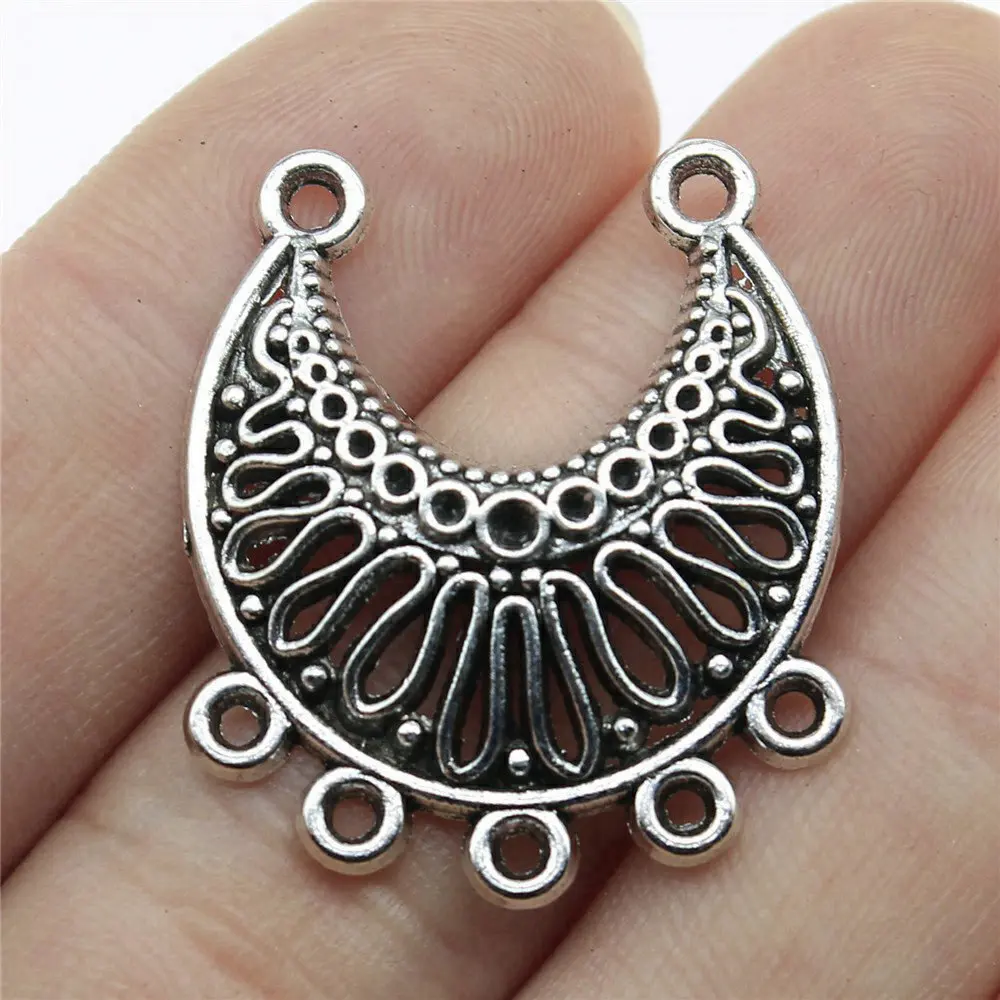 

Jewellery Making Supplies Half Moon Porous Earring Connector Diy Women Accessories 4pcs