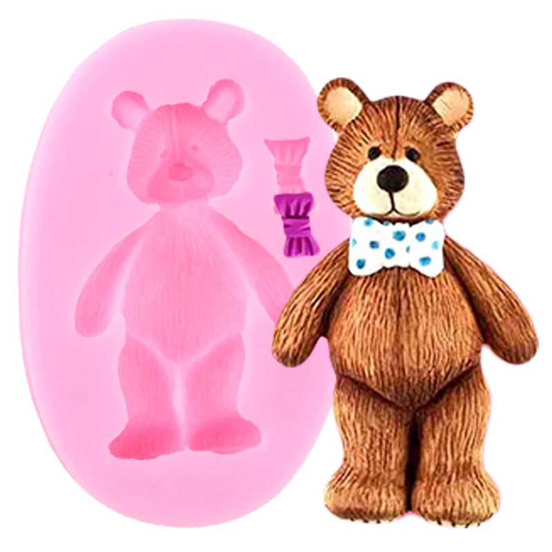 Twin Little Bear Candle Silicone Mold for Handmade Chocolate