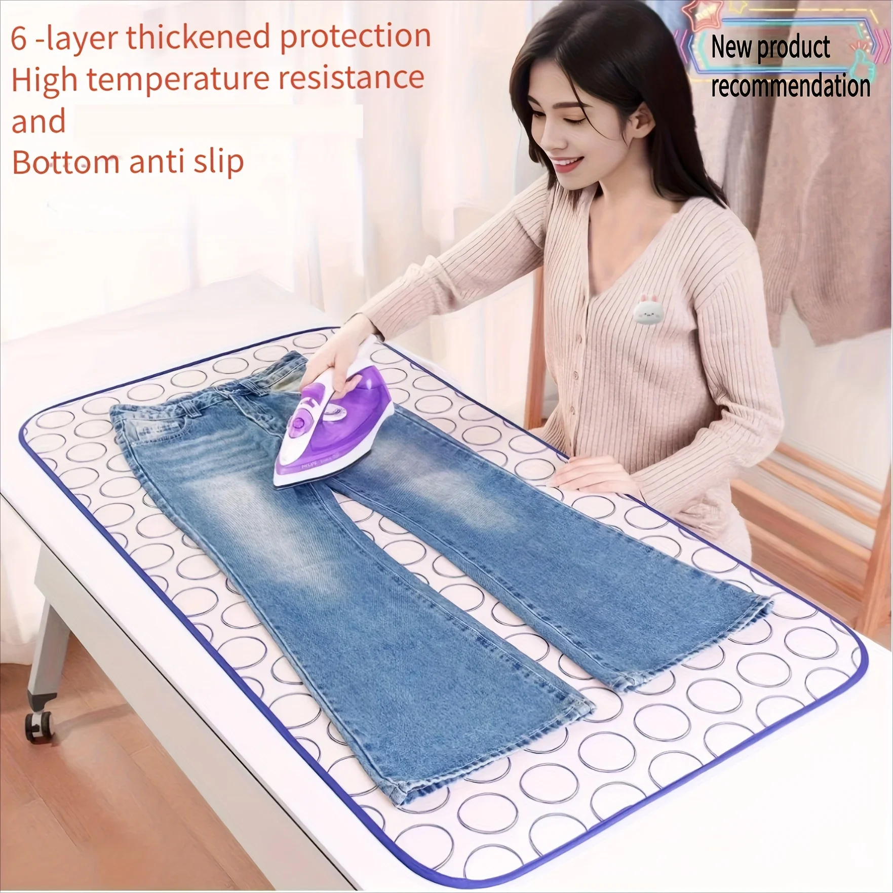 Foldable High-Temperature Resistant Ironing Mat - Waterproof, Heat-Insulated, Portable for Travel & Home Use,Easy Storage Design