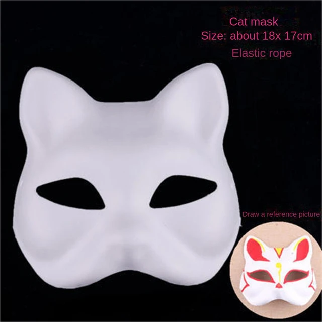 5/8Pcs Cat Face Mask DIY Paintable Blank Mask Eco-friendly Pulp Party Mask  Halloween Masquerade Costume Cosplay Accessory White - AliExpress