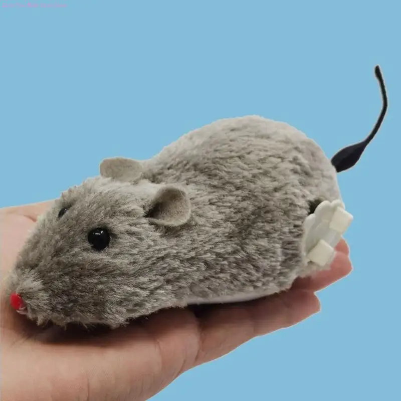 4pcs Realistic Wind Up Mice Toy Plush Mouse Toy For Kids And Pet Entertainment 195F