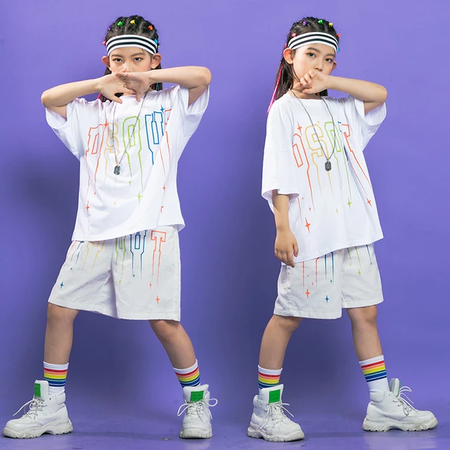 Kids Boys Girls Summer Sets Streetwear Hip Hop Short Sleeve Loose Casual  Sports Shirt Shorts Children Dance Jazz Stage Clothing - AliExpress