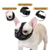 Short Snout Dog Muzzle Mesh Adjustable Breathable Anti Biting Bulldog Short Snout Muzzle for Dogs Bulldog Mouth Muzzle 2