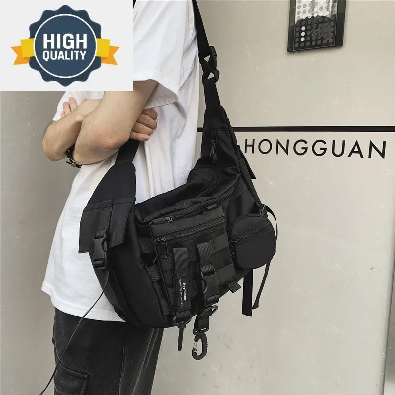 

bag men's Messenger tide brand large capacity shoulder diagonal ins Japanese tooling student .