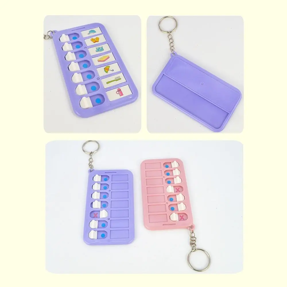 Self Discipline Punch Card Detachable Schedule Memo Keychain Chores Checklist