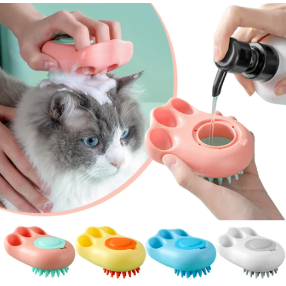 

Cat Massage Silicone Brush Cat Scratch Shape Adorable Multifunctional Pet Bath Brush Pet Cat Cleaning Comb Cat Grooming Supplies