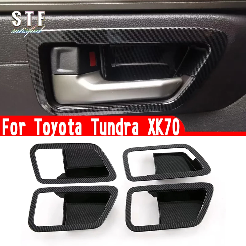 

Carbon Fiber Style Interior Door Handle Cover Trim For Toyota Tundra XK70 2022 2023 Car Accessories Stickers