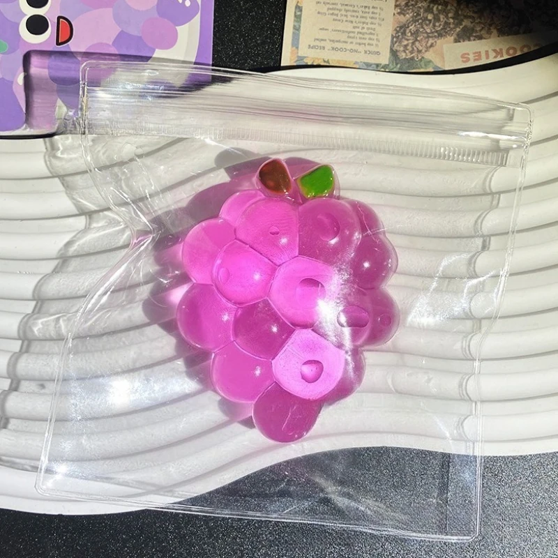 Cozy Squishy Handmade Grape Squeeze Simulated Fruit Stress Relief Slow Rebound Sensory Fidget Toy For Anxiety And Focus_voghion.com