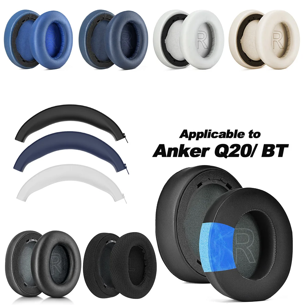Earphone pads For Anker Soundcore Life Q20 BT replacement pink Earpads headphones Earmuffs Mesh Memory Covers Sponge Protein