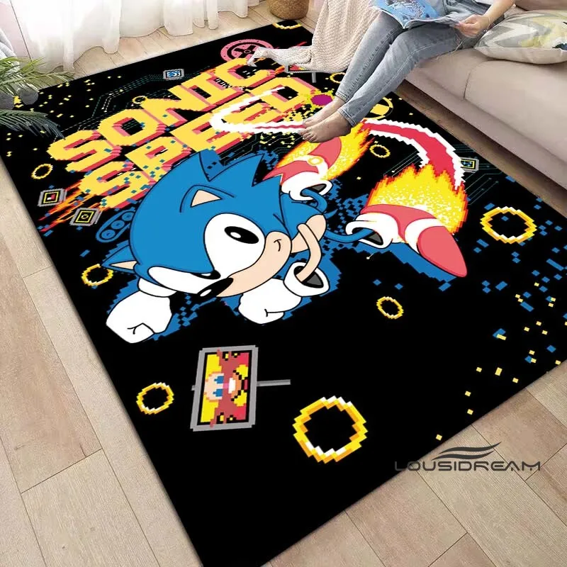 Customized C-Hedgehog Sonic Carpet Living Room Tea Table Cartoon Children's Bedroom Bedhead Mat Anti Slip Game Carpet 2