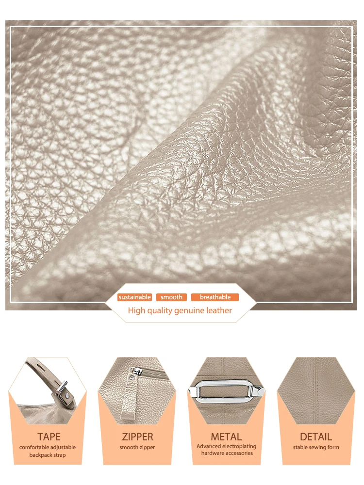 Zency 100% Genuine Leather Ol Style Women Tote Bag Fashion