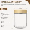 Glass jars with Airtight Lids Oats Containers with Bamboo Lids Wide mouth Mason Salad Glass Food Storage for Snacks Yogurt Spice 2