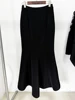 HIGH STREET Newest Fashion 2024 Women's Diamonds Rhinestone Beaded Blazer Mermaid Long Skirt 5