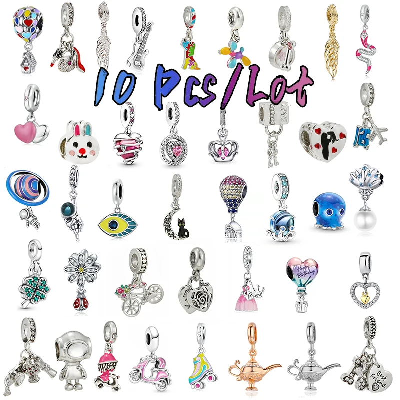 10pcs pack 3d balloon dog metal charms pendant earring bracelet diy necklace jewelry making 10Pcs DIY Bracelet Necklace Ladies Jewelry Making Wholesale Hot Air Balloon Astronaut Cute Rabbit Birthday Bead Pendant Suitable