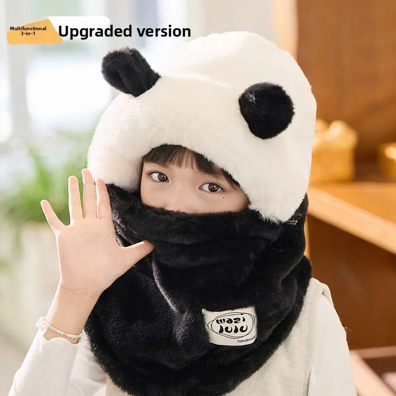 Kids' panda ear earmuffs - [thick plush & helmet compatible]