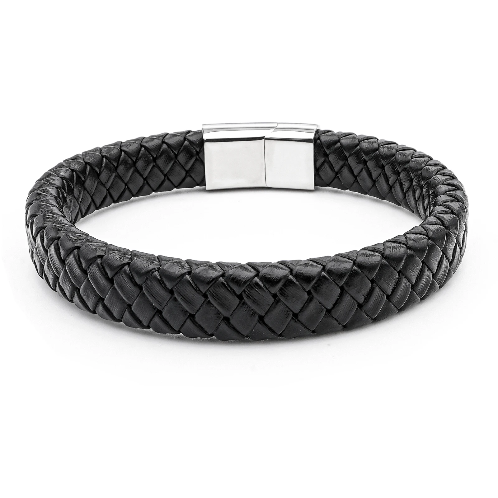 

Men's Premium Leather Bracelet Stainless steel magnetic buckle men's gift