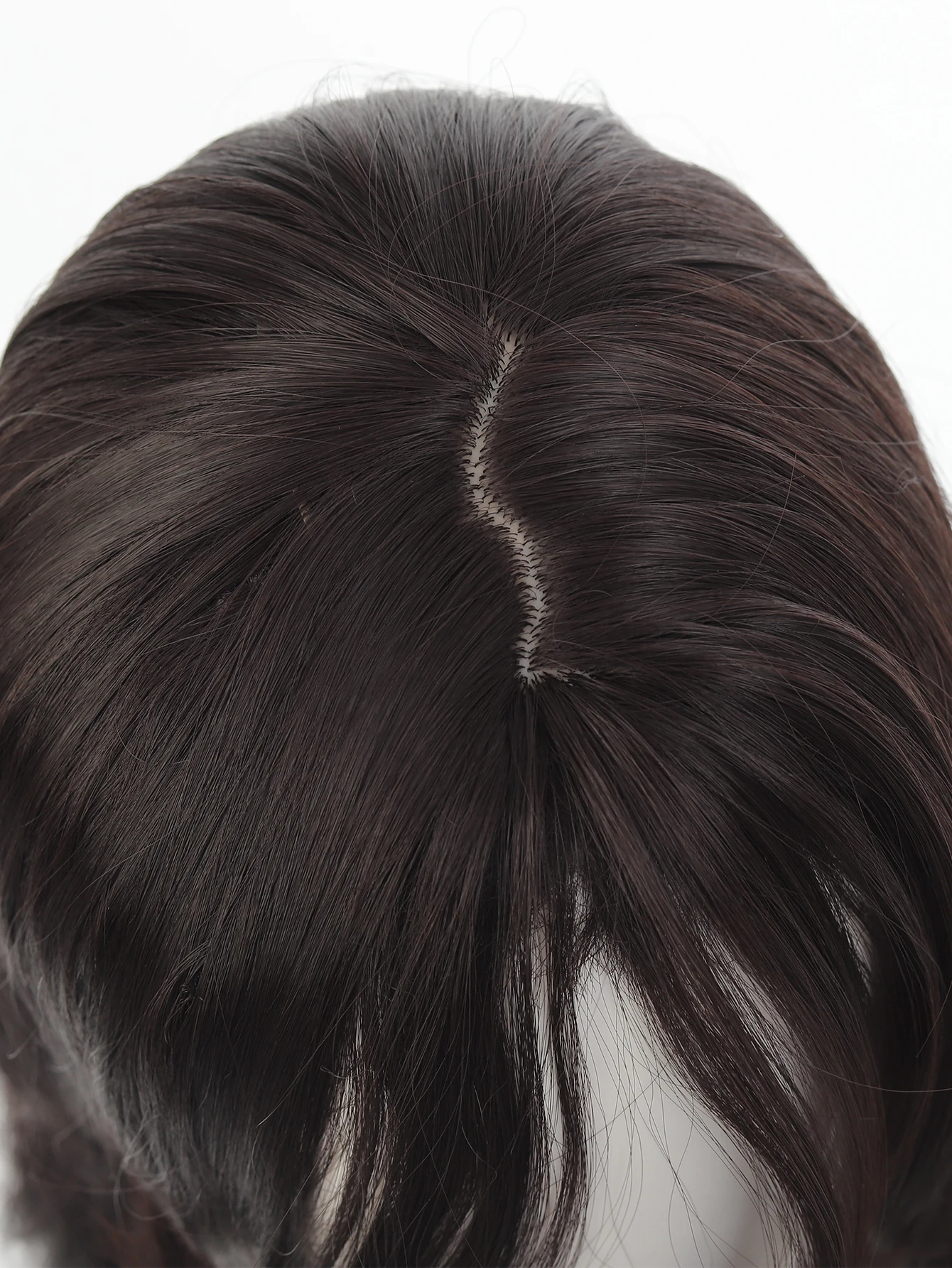 Synthetic Wavy Wig for Women with Bangs Brown Black Long Hair