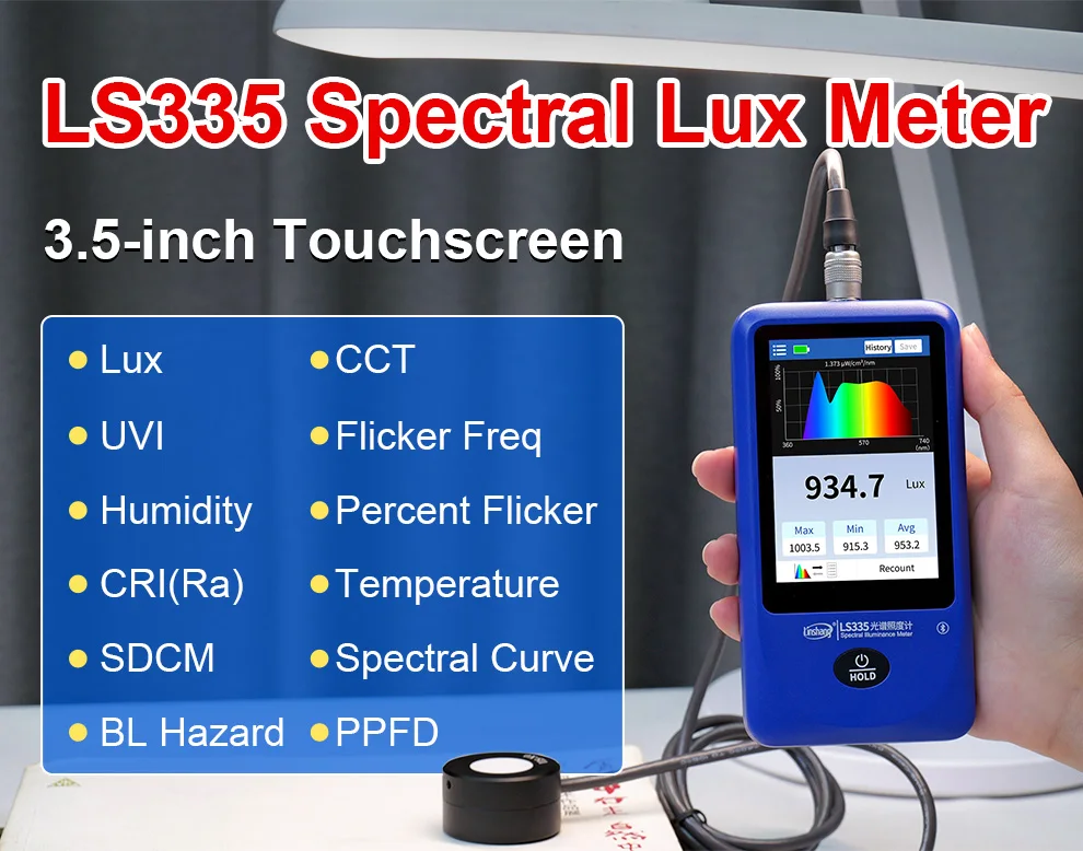 Multi-Parameter Spectral Illuminance Meter CRI meter CCT Lux Tester Spectrometer