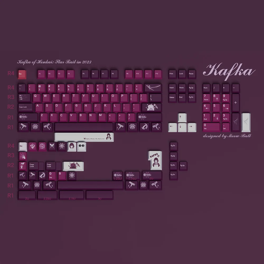 142 Tasti Kafka Keycap Elemento Quadratico Tema Cherry Profile Dye Subbed Pbt Materiale Keycaps Per Mx Switch Tastiera Meccanica