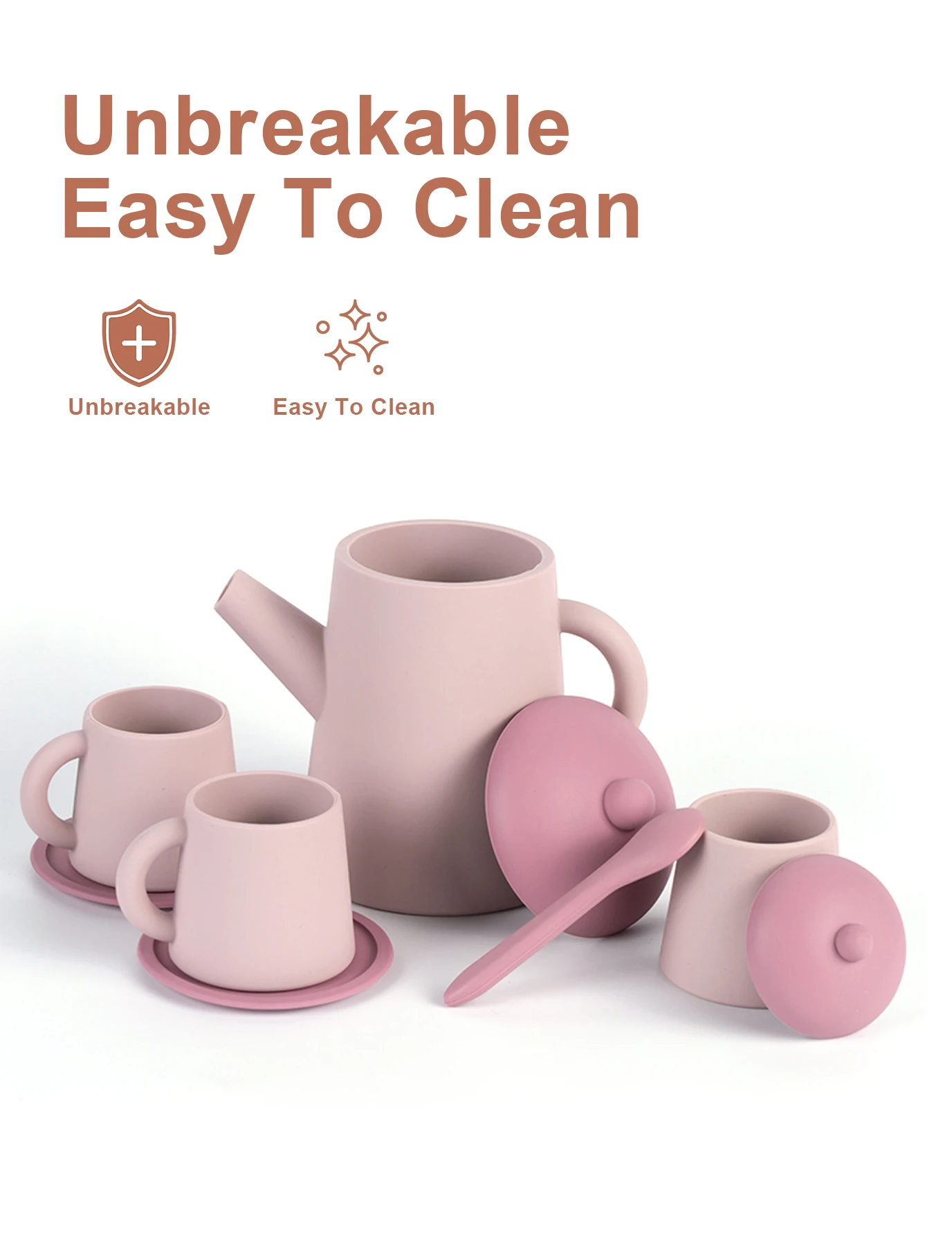 TYRY HU Teacup Children Toy Simulation Kitchen Utensil BPA Free Silicone Kid Education Pretend Play Toy Gift 4
