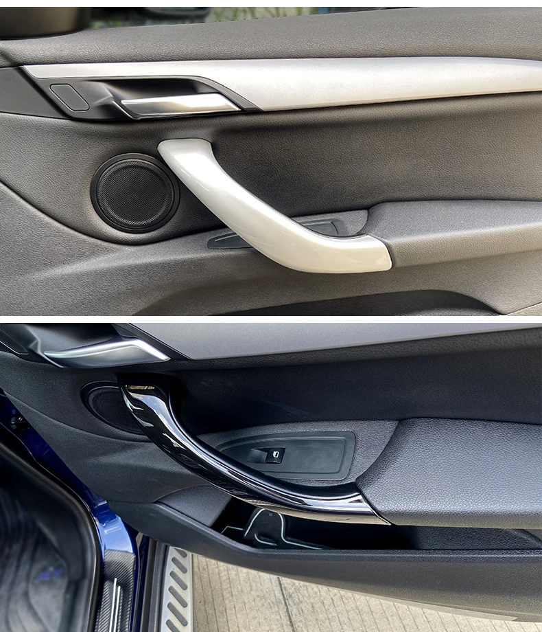 BMW X1 X2 F48 F49 F39 2016 2017 2018 2019 2020용 신형 업그레이드 교체 F48 좌우 실내 도어 핸들 외부 커버 트림