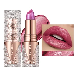 Enhance your look with the Glimmering Mermaid Lipstick Collection featuring Quicksand Gold, Silky Mermaid Pink, and Grapefruit Orange shades. Enjoy a moisturizing formula that is long-lasting and waterproof for a dazzling finish. (03)