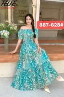 THHONE Vestidos Robe Maxi Long Dress Women Summer Indian Clothes Bohemian Cotton Linen Floral Short Sleeve Korean Style Casual - Image 6