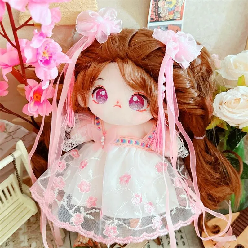 20cm Pink Chinese Princess Doll Clothes Cute Stuffed Customization Figure Toys Cotton Baby Doll for Girls Fans Collection Gifts