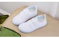 Children's white canvas shoes, light, comfortable Velcro 1
