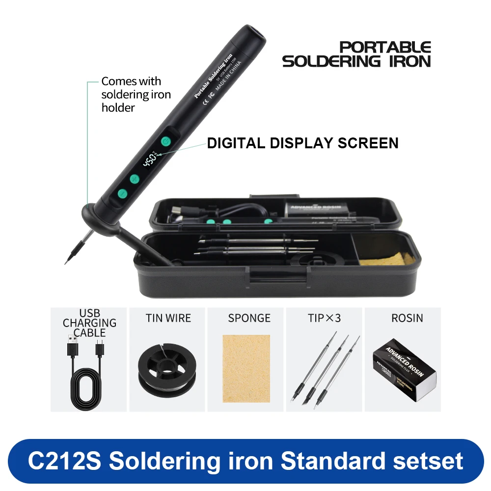 C211 Wireless Soldering Iron Portable 5V 15W built-in battery with Three-Level T