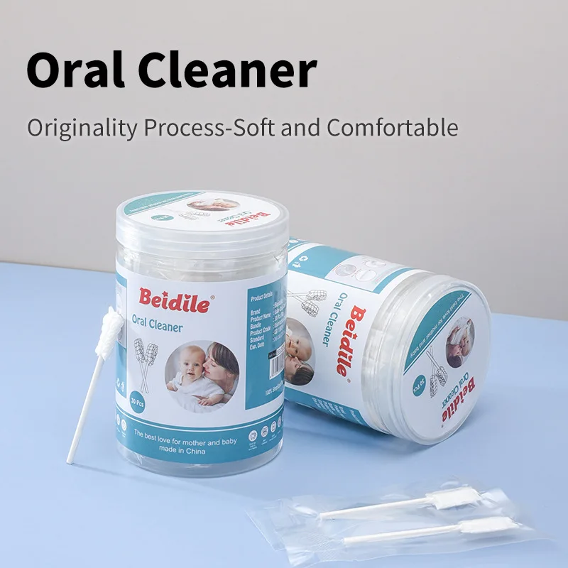 30pcs/Box Baby Tongue Cleaner Disposable Gauze Toothbrush Paper Rod Infant Cleaning Brush Dental Care